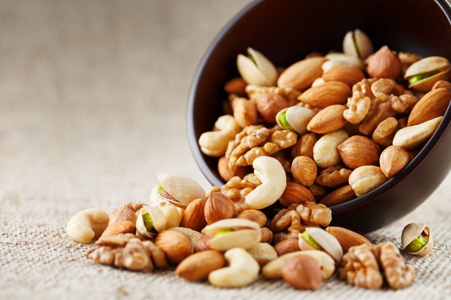 Assortment of nuts to increase potency in men